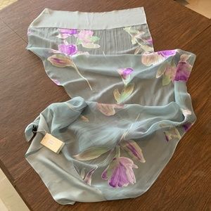 Giorgio Armani Silk Violet Floral Scarf